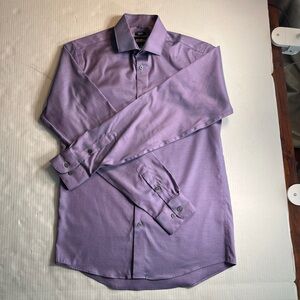 Kenneth Cole Awearness Men's Dress Shirt Non-Iron Slim Fit Sz 15 34/35 Purple